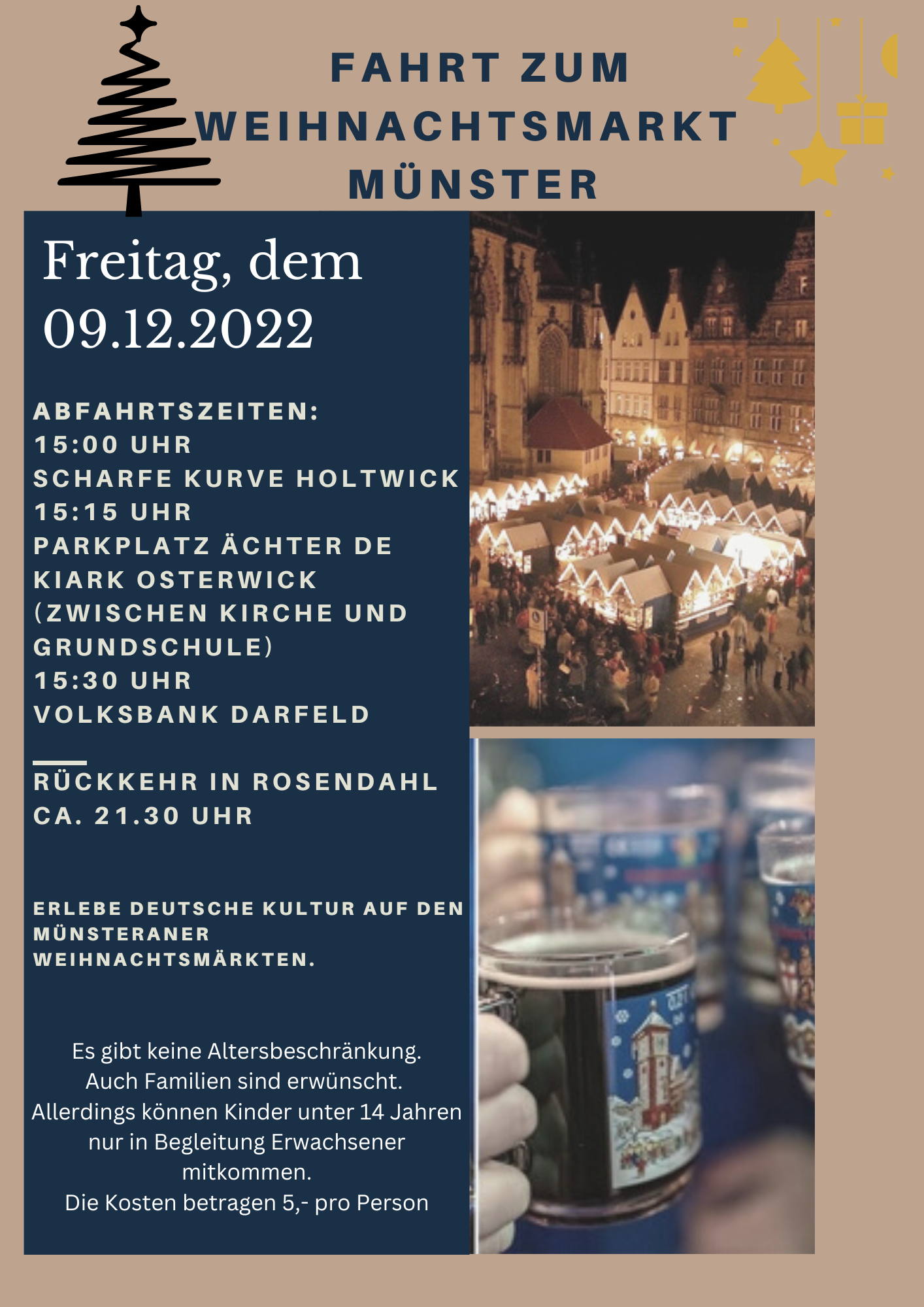 Fahrt zum Weihnachtsmarkt in Münster